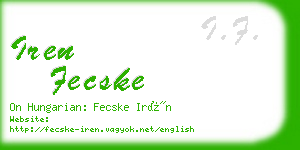 iren fecske business card